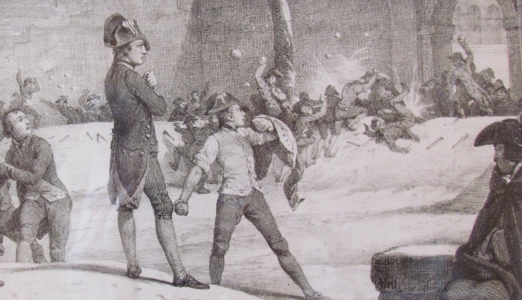 Napoleon commands snowball fight at Brienne by Horace Vernet