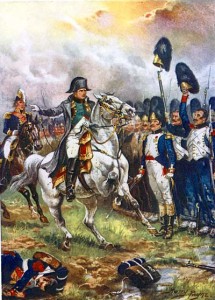 Napoleon addresses guard at Waterloo