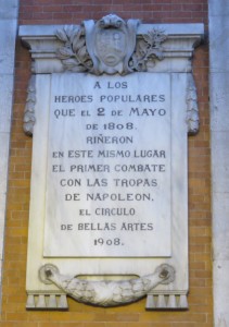 Commemorative plaque in Puerta del Sol plaza in Madrid