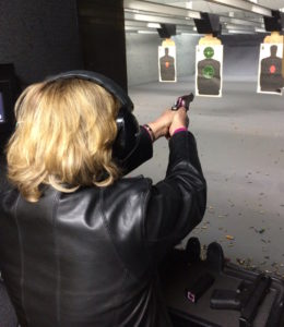 Margaret Rodenberg at the shooting range